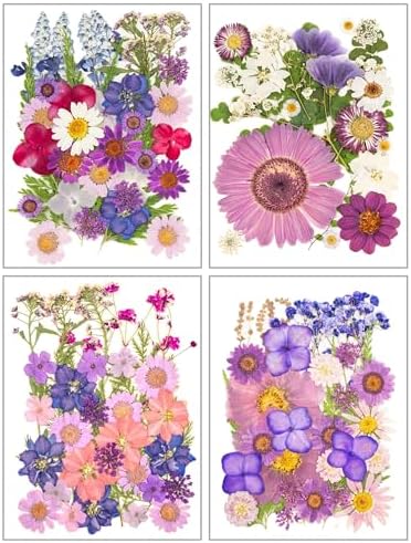 130 Pcs Dried Pressed Flowers for Resin Crafting DIY Projects