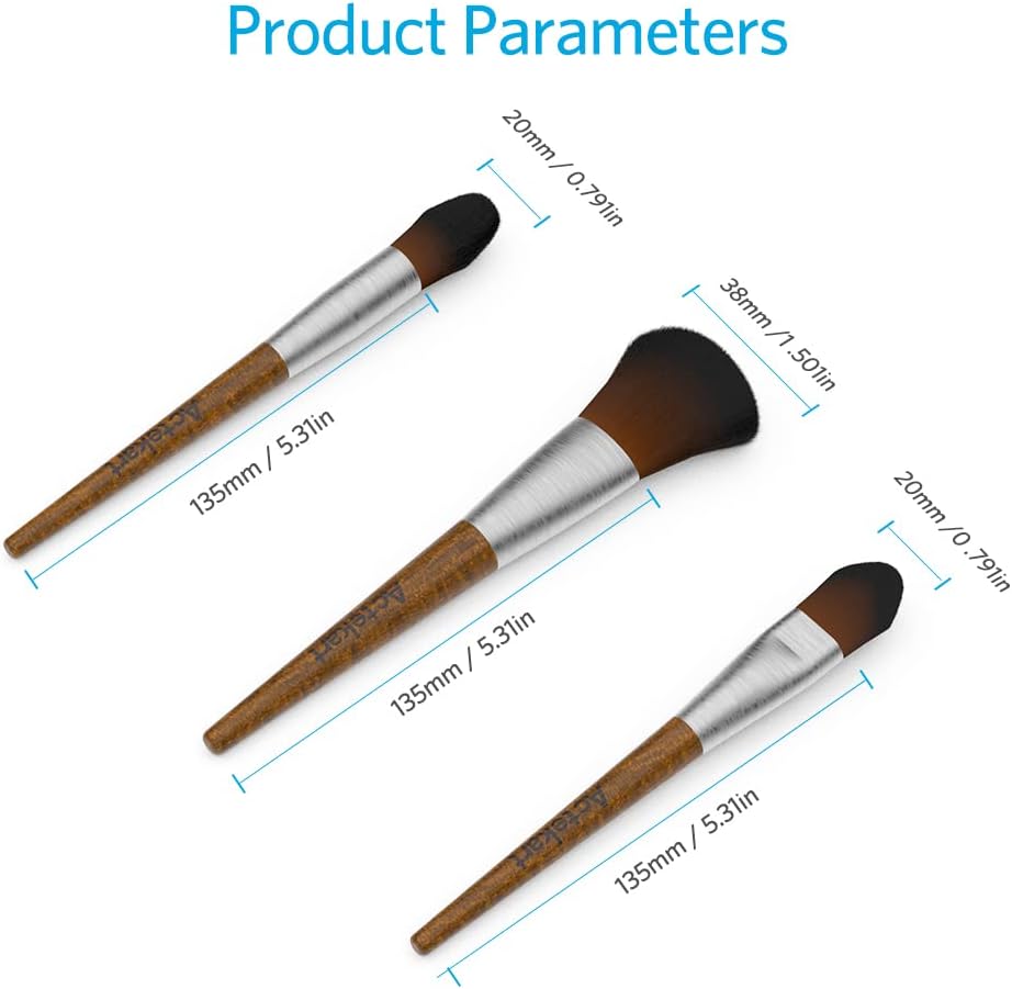 Actekart 3PCS Cleaning Brush Kit Premium Wooden Handle