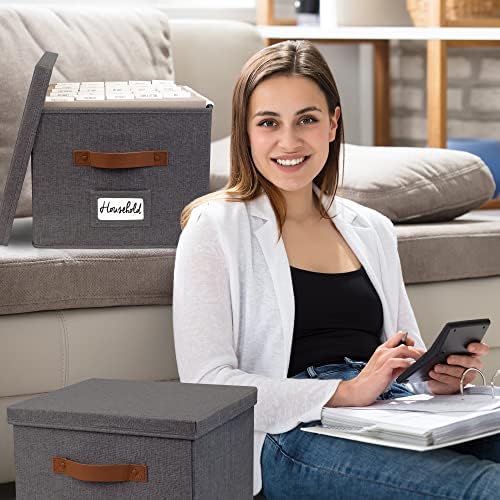 ZICOTO Decorative File Organizer Box Set of 2
