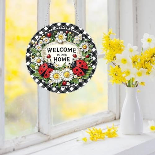DIY Acrylic Diamond Art Wreath Kit Ladybird