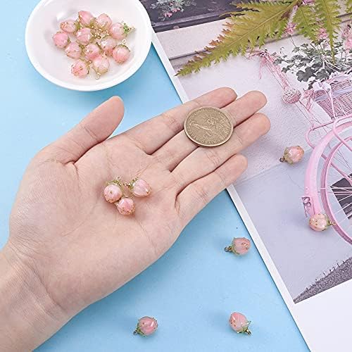 LiQunSweet 20 Pcs Natural Dried Flower Bud Charms for DIY Jewelry