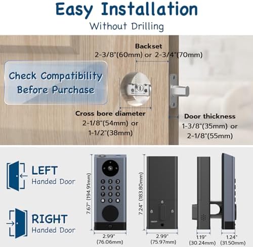 Pothunder Smart Lock With Camera And Motion Detection