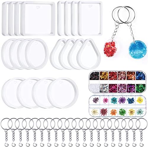 WILLBOND 67 Piece Resin Keychain Mold Set