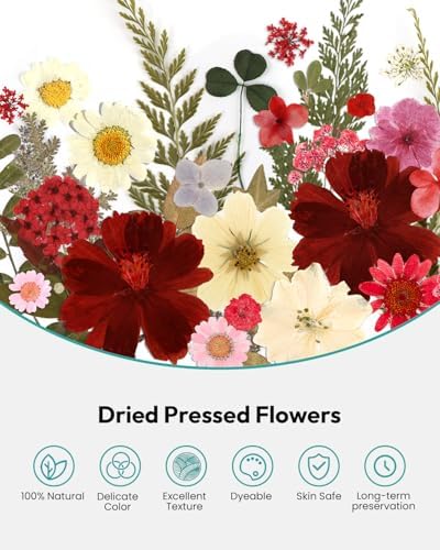 Resiners Cherry Dried Flowers 174pcs Craft Kit