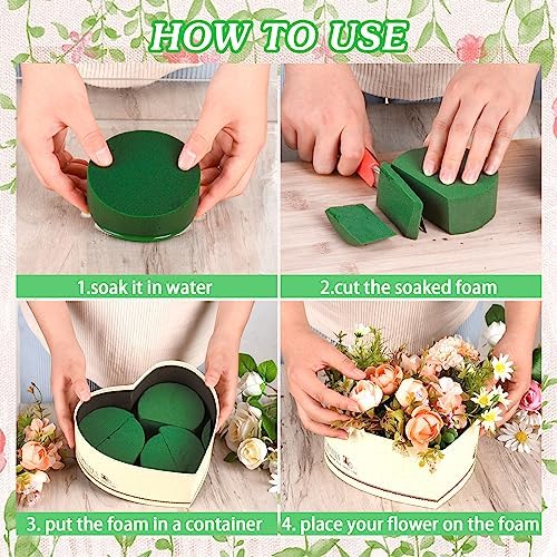 24Pcs 3 Inch Round Floral Foam Blocks for Flowers and Crafts