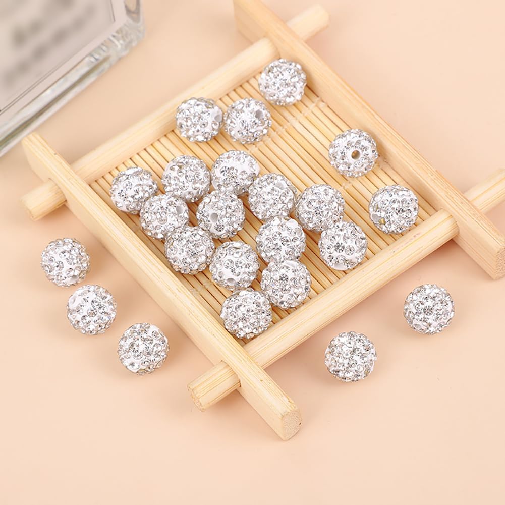 100 Pcs 10mm Rhinestone Crystal Beads for Jewelry