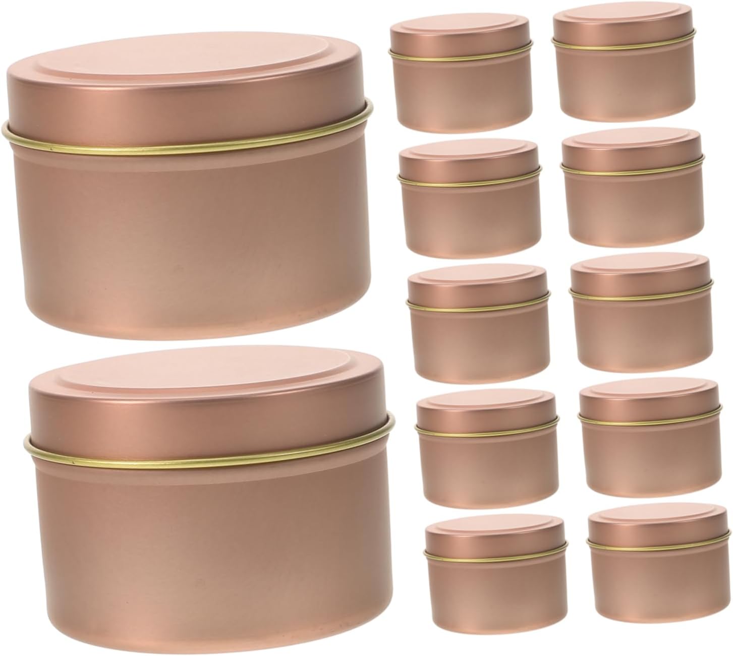 Jecompris 12Pcs Metal Candle Tins with Lids