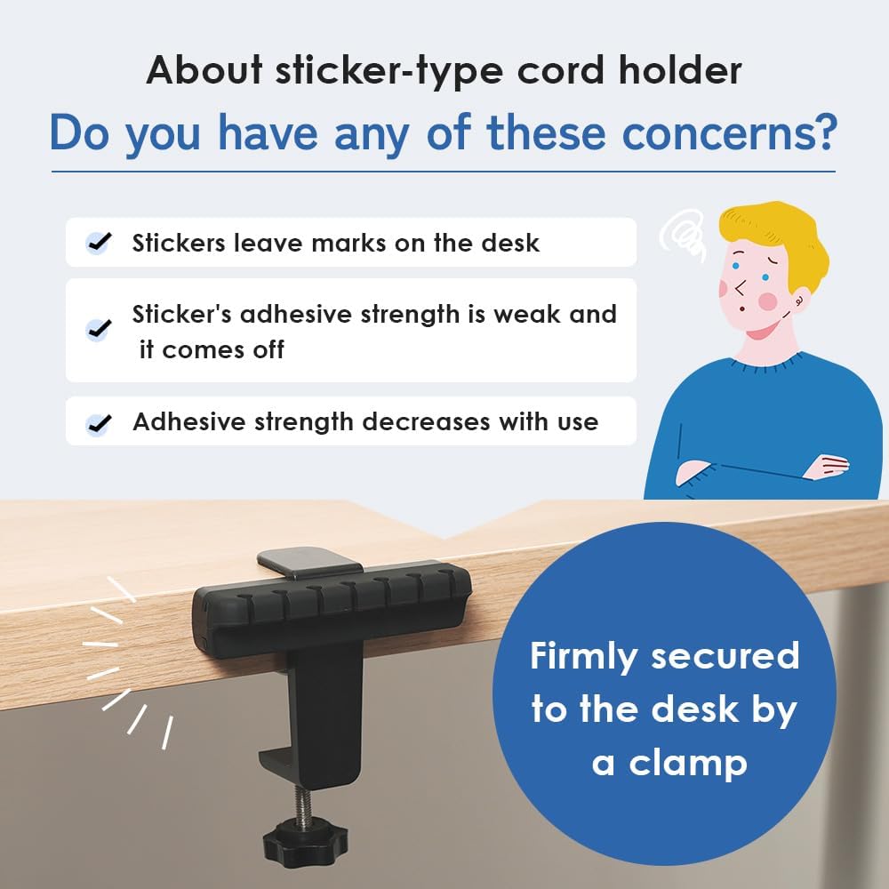 ROUNDS Cable Holder for Desk Organization