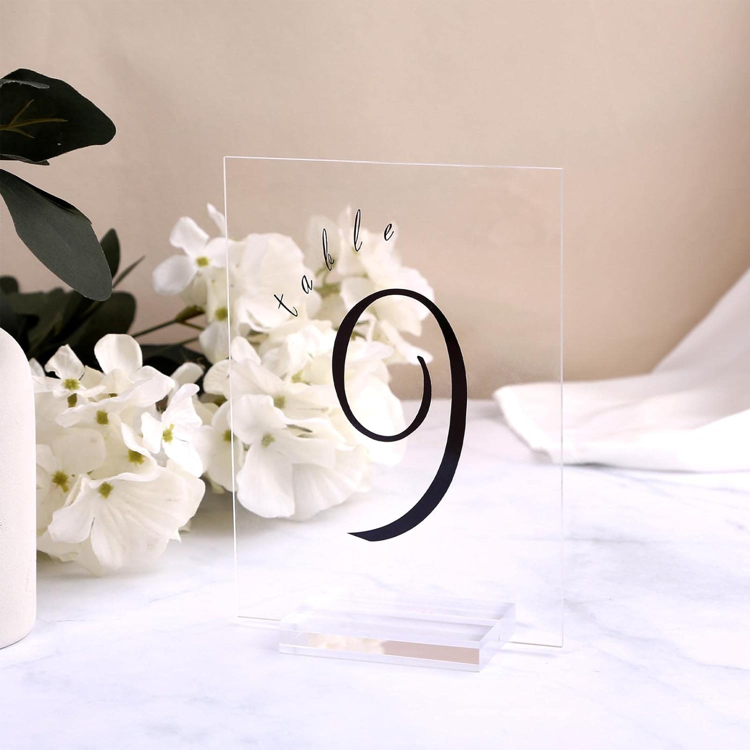 UNIQOOO 3 Inch Clear Acrylic Sign Holders 20 Count