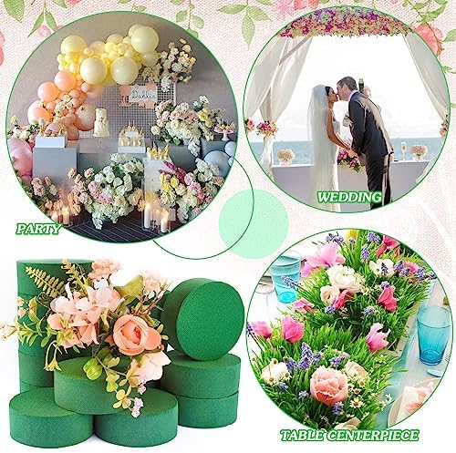 24Pcs 3 Inch Round Floral Foam Blocks for Flowers and Crafts