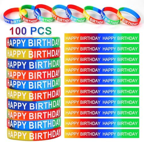 500 Piece Happy Birthday Gift Set with Pencils Bracelets Bookmarks and Stickers