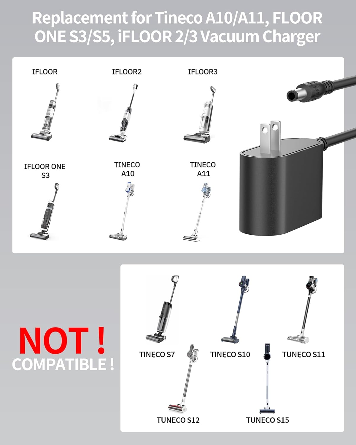 VHBW 26V Charger Replacement for TINECO Cordless Vacuums