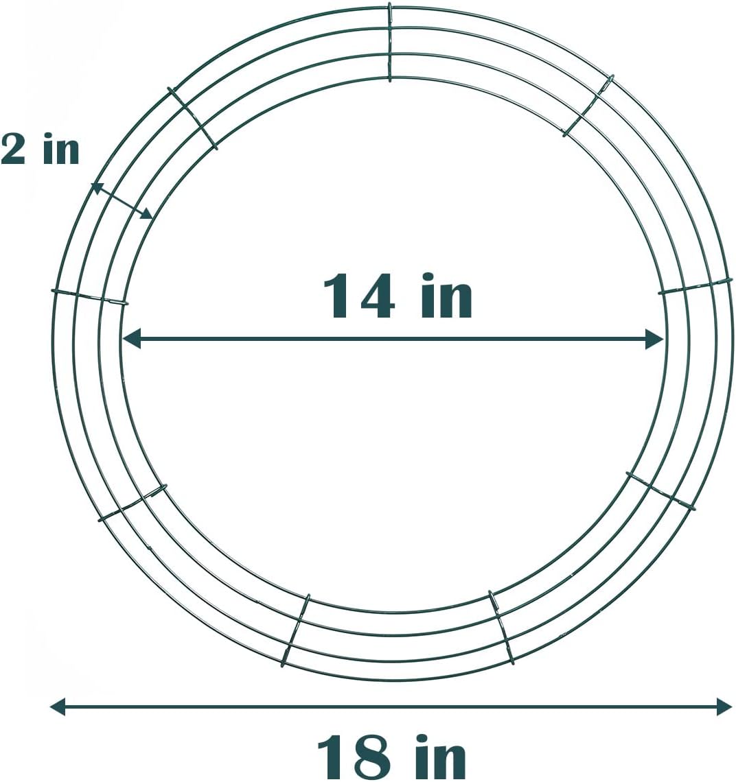 6 Pack Wire Wreath Frame with Hooks and Paddle Wire