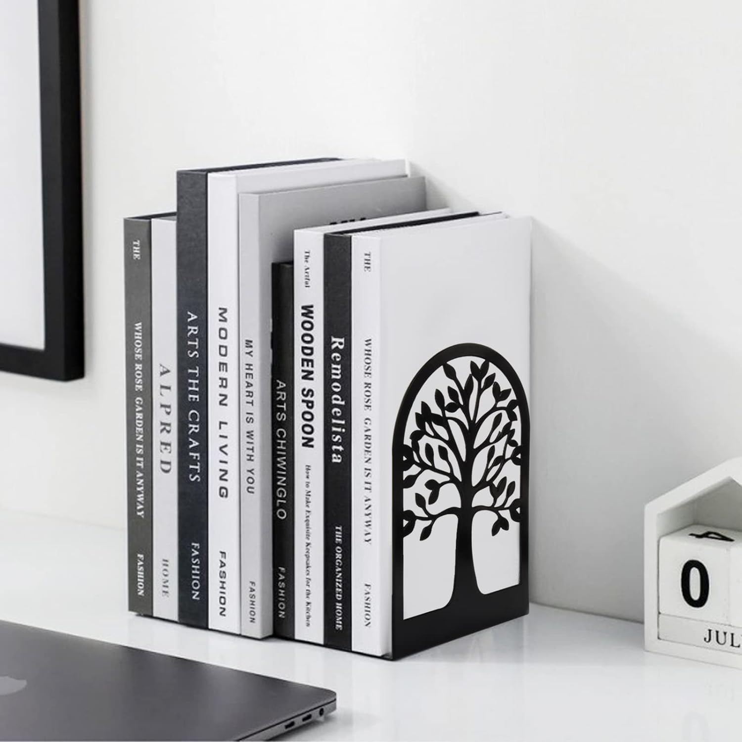 HappyHapi Book Ends Set 3 Pairs 6 Pcs L Shaped Metal