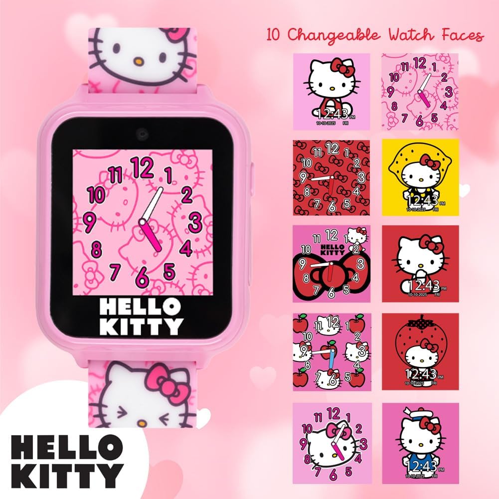 Accutime Hello Kitty Kids Smartwatch with Touchscreen and 10 Watch Faces