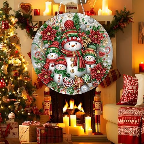 DIY Christmas Diamond Art Snowman Wreath Kit