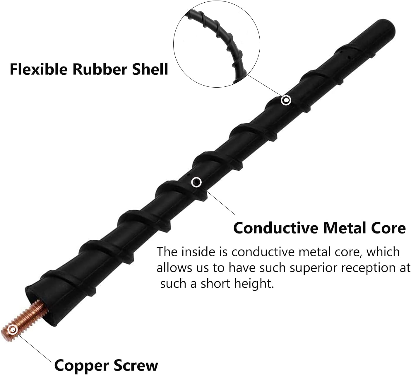 Jamscar Shorty Radio Antenna for Harley Davidson