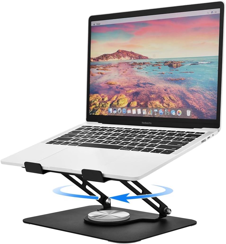 Laptop Stand for Desk with 360 Rotating Base