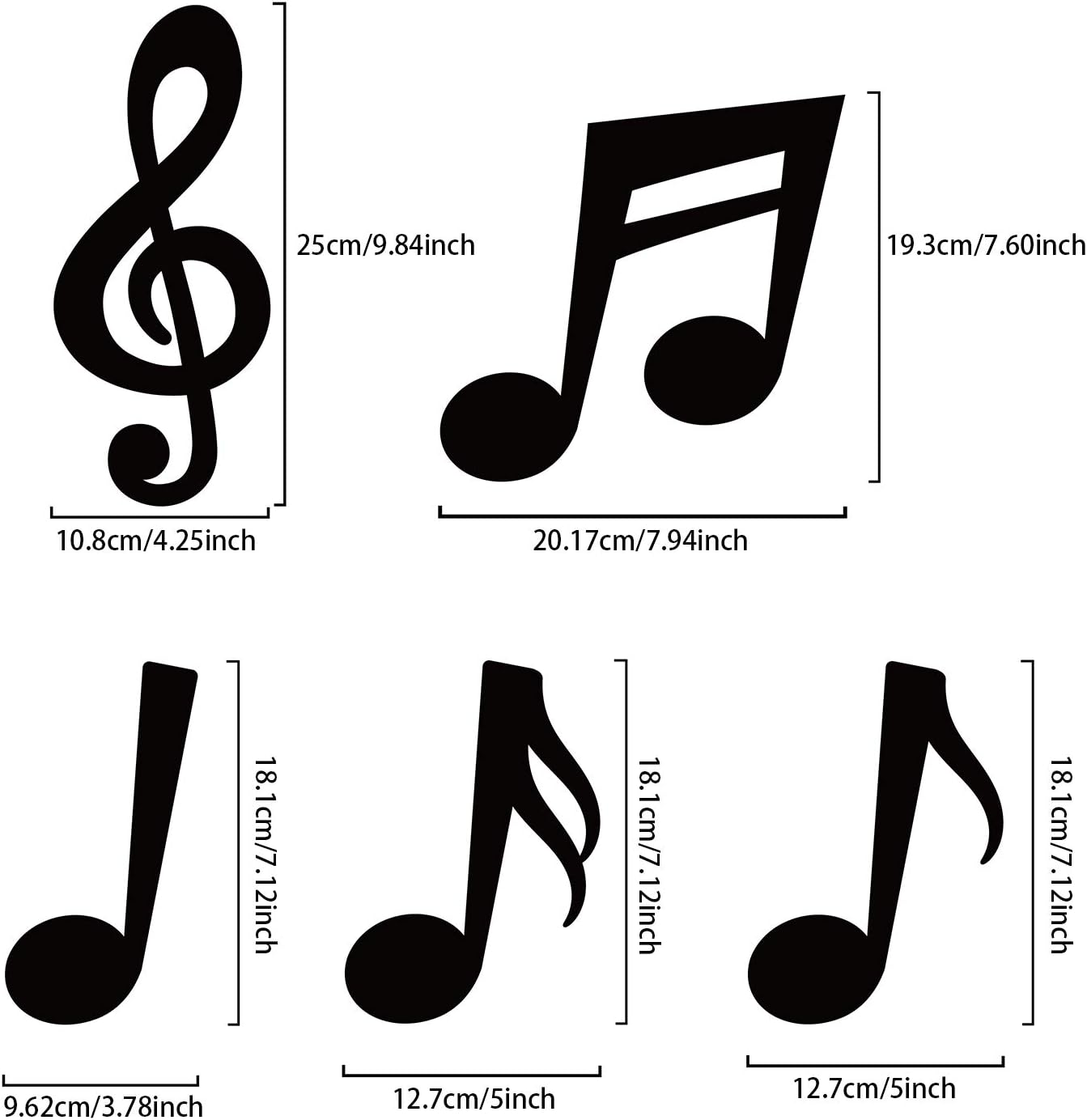 Boao 40 Pcs Music Notes Cutouts for Party Decorations