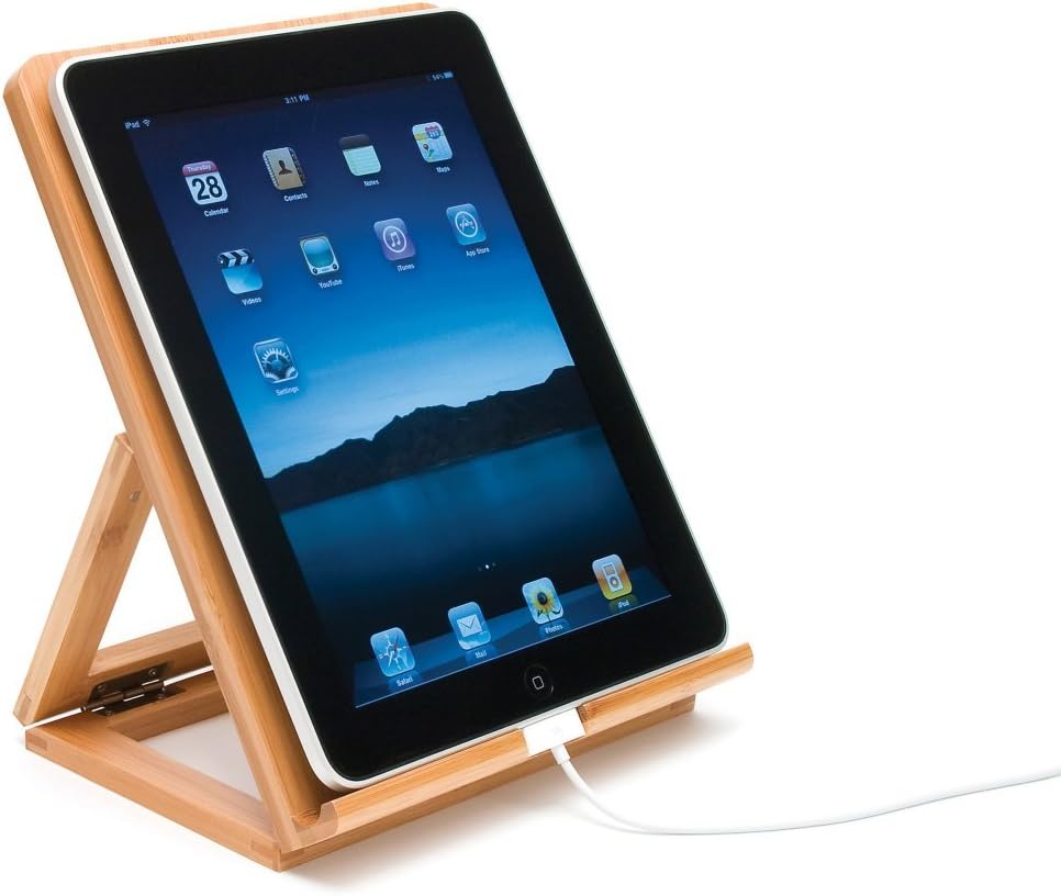 Lipper International Bamboo Wood Folding Stand for iPad and Tablets