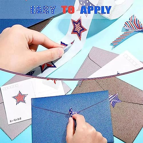 NETTEMPT Patriotic Star American Flag Stickers 500 Pcs 15 Inch