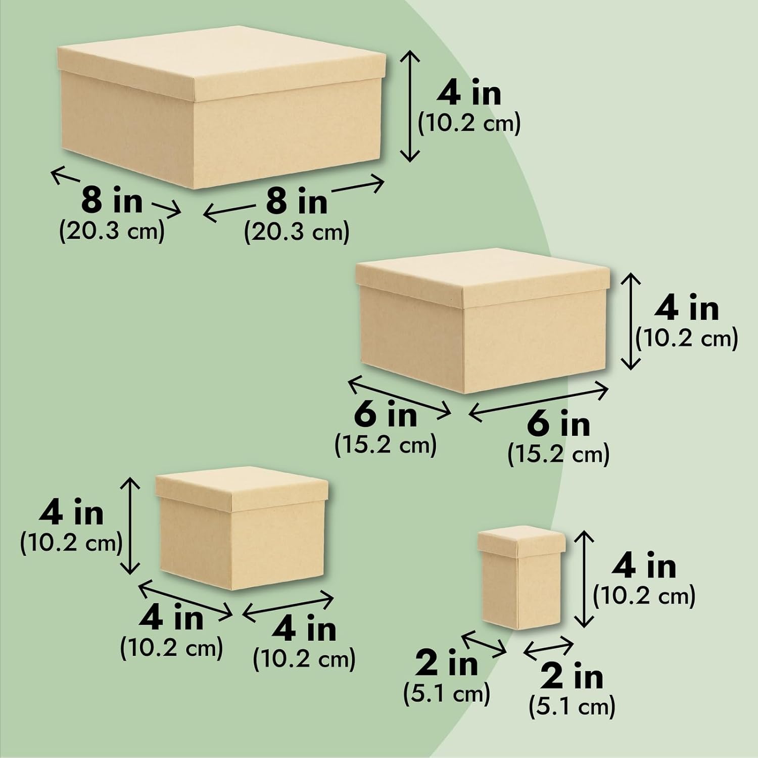 6-Pack Square Nested Gift Boxes with Lids