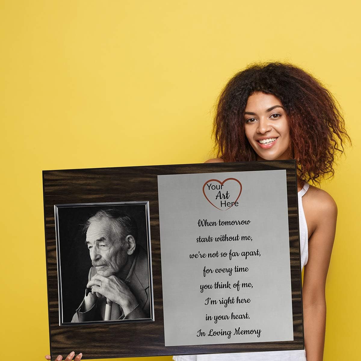 Personalized Photo Plaque with Silver or Gold Frame