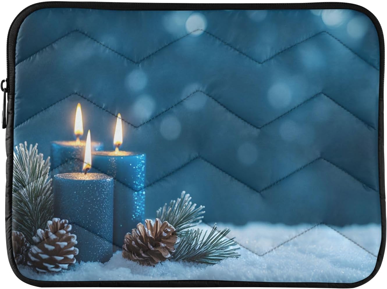 Blue Christmas Candles Laptop Sleeve for 13-14 Inch Laptops