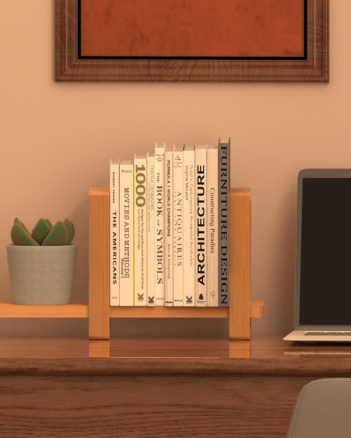 Adjustable Desktop Bookshelf - Yellow