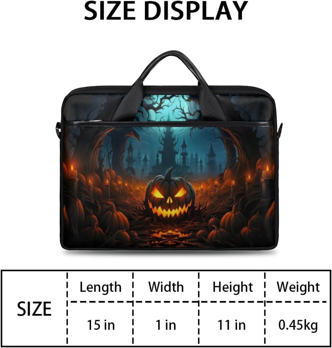 Halloween Candles Pumpkin Lantern Laptop Shoulder Bag for Men Women