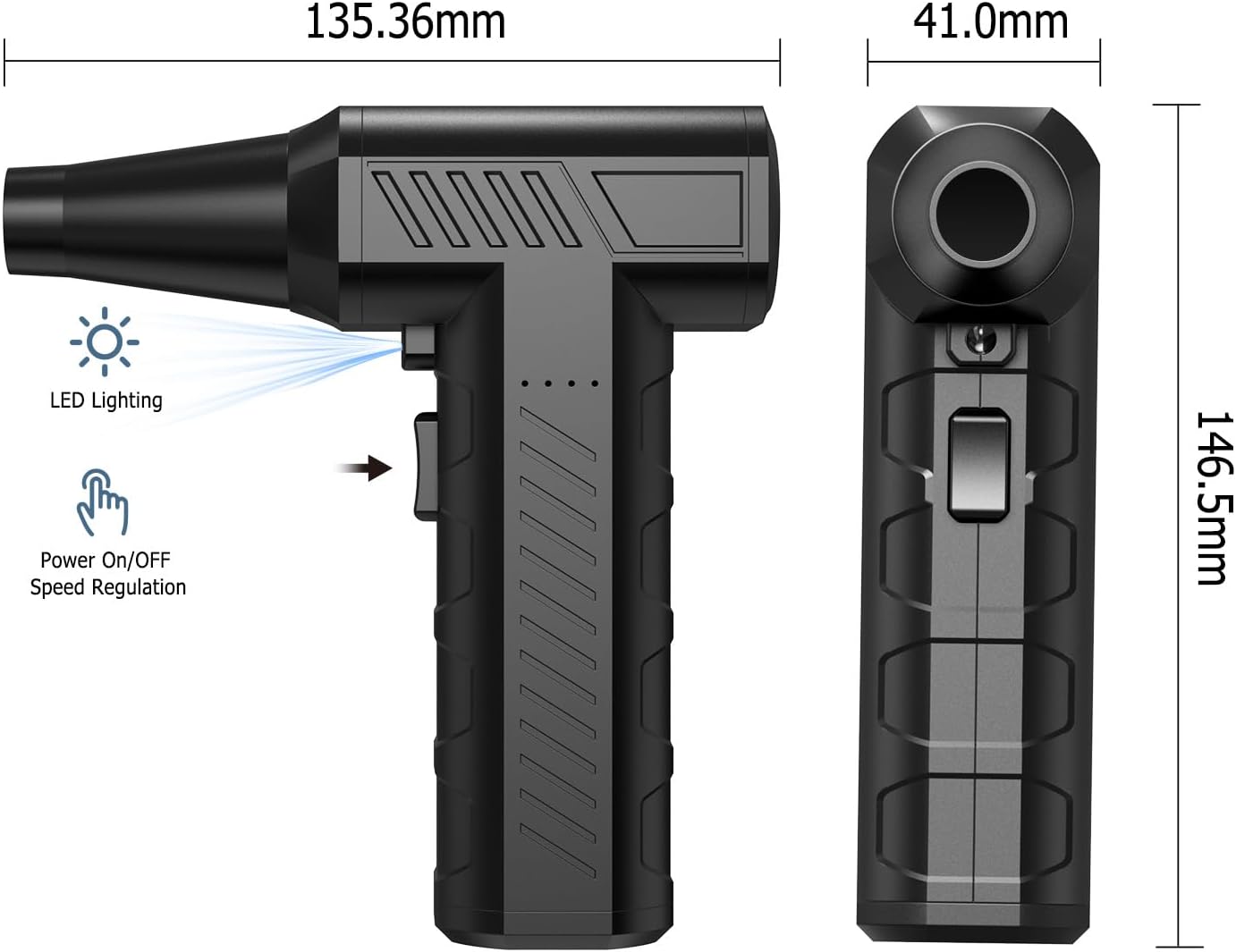 CAGIWIRU Compressed Air Duster - Mini Blower Turbo Fan 150000RPM Cordless