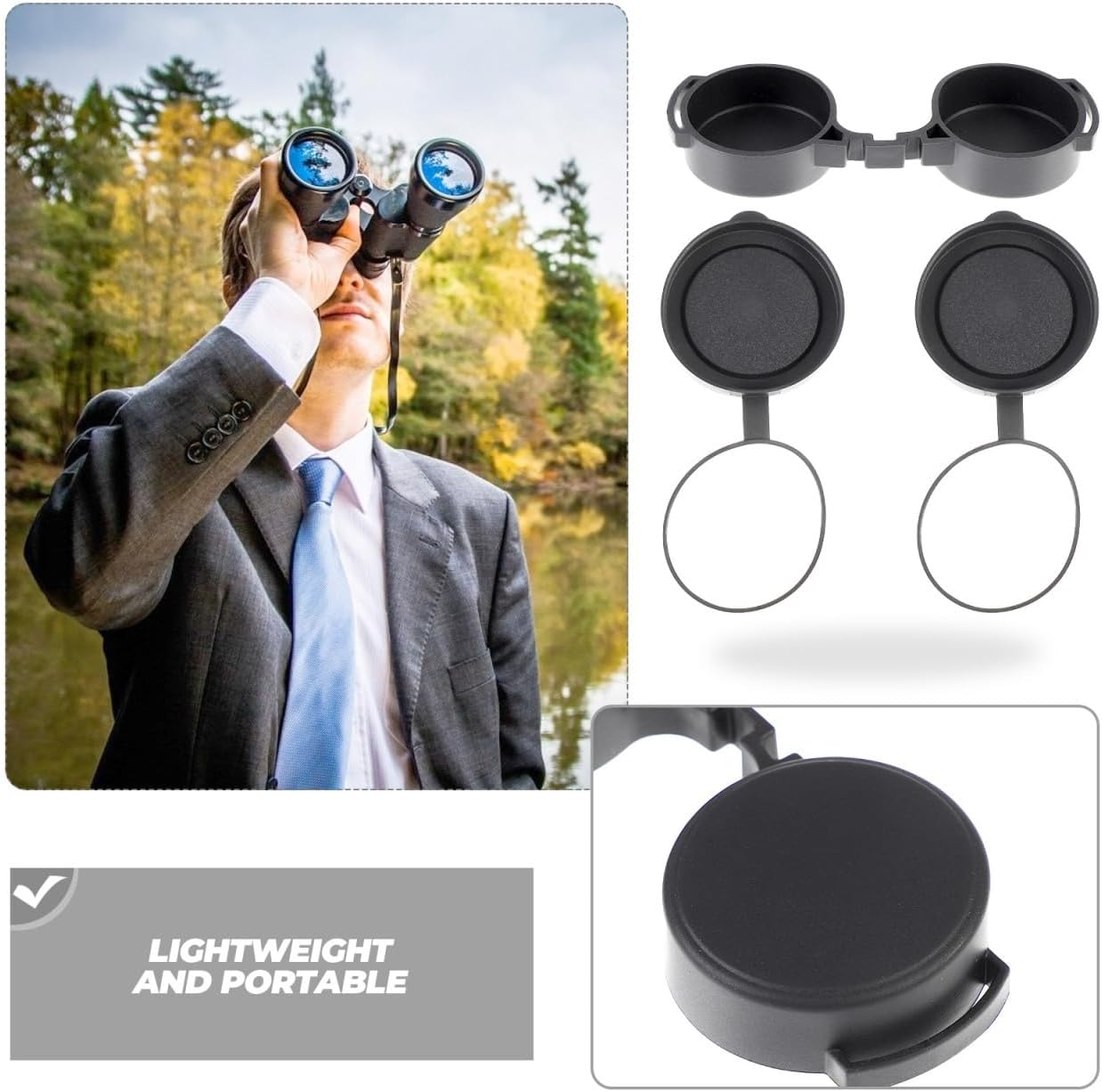 Homoyoyo 6Pcs Rubber Lens Caps Set for Binoculars and Telescopes