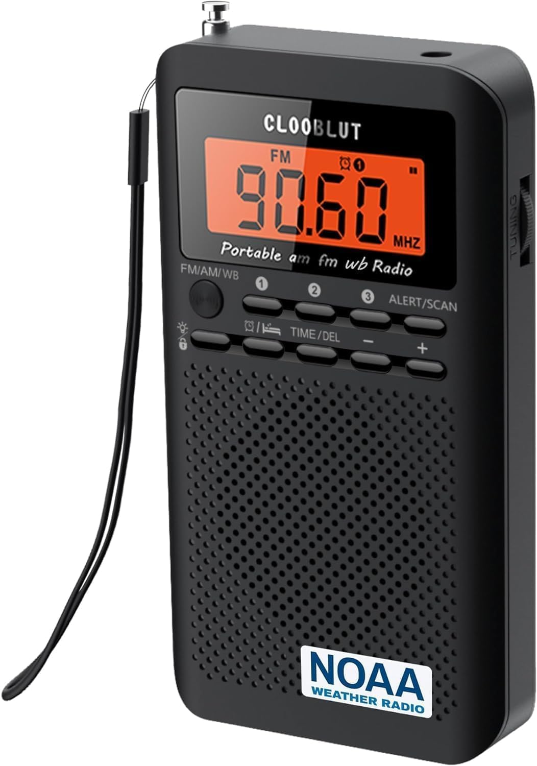 Clooblut Weather Radio with AM FM WB Bands and Backlight Keyboard