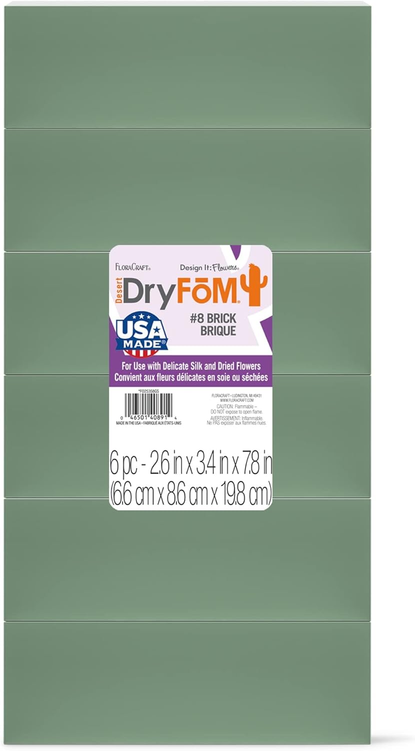 FloraCraft Floral Desert Dry Foam 6 Piece Green