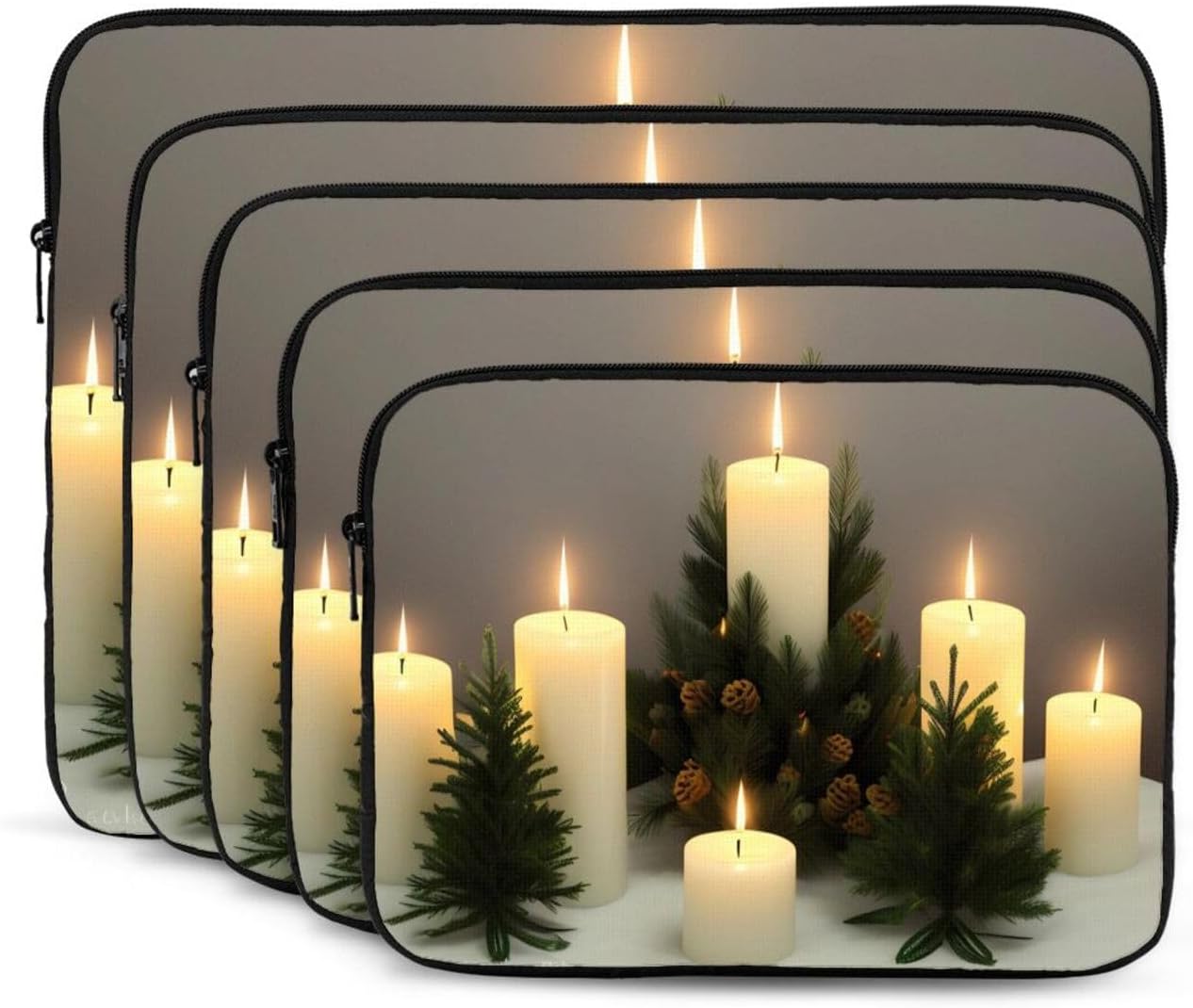 Christmas Trees Candles Print Laptop Sleeve 13 Inch