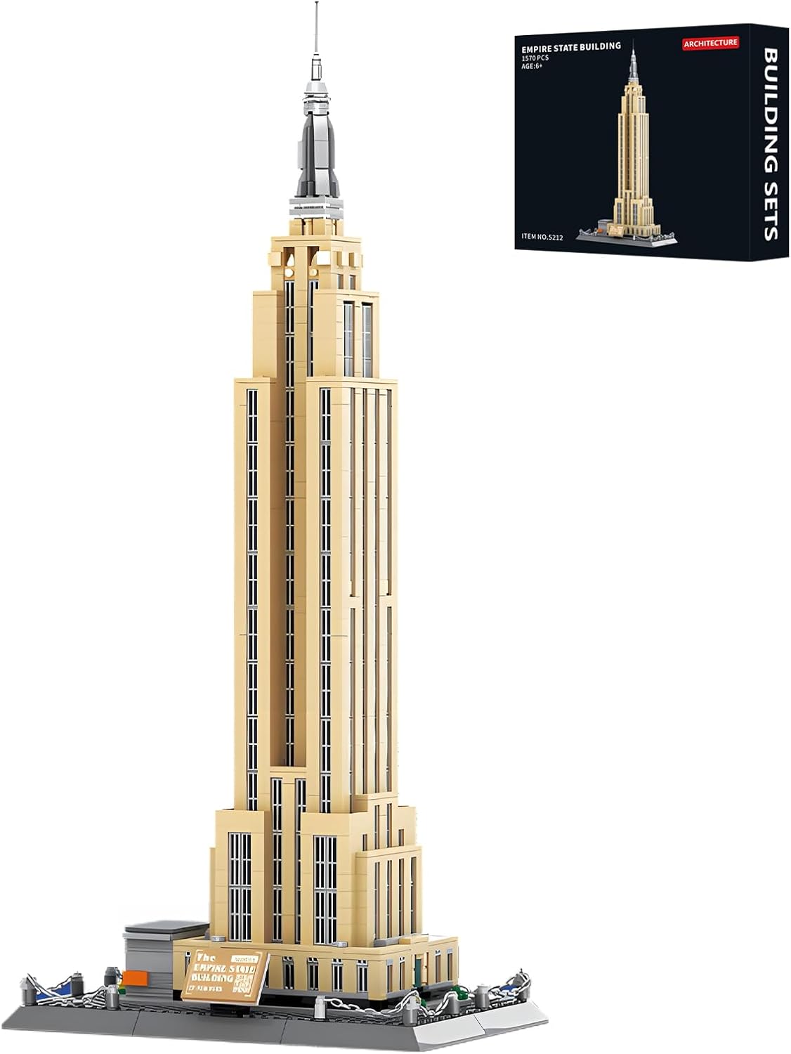 Empire State Architecture Building Block Set with 1570 Pieces