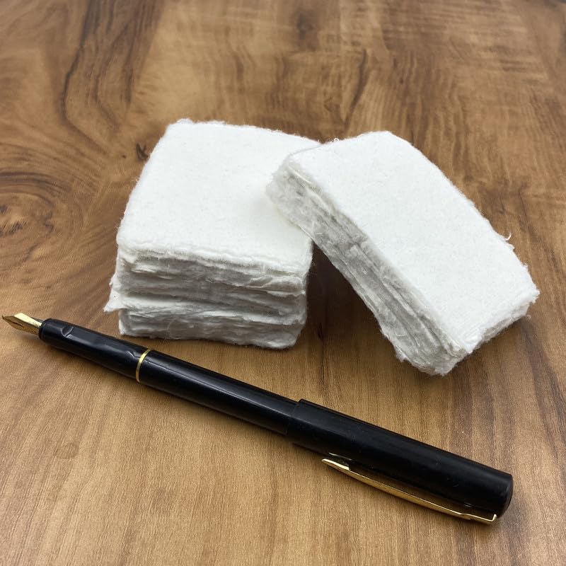 Deckle Papers Handmade Place Cards 150gsm 2x3 Inches Pack of 100 Off White