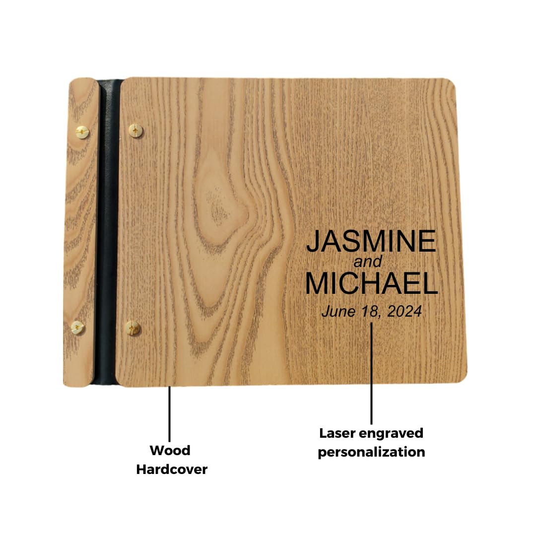 Personalized Wooden Guest Book with Laser Engraving