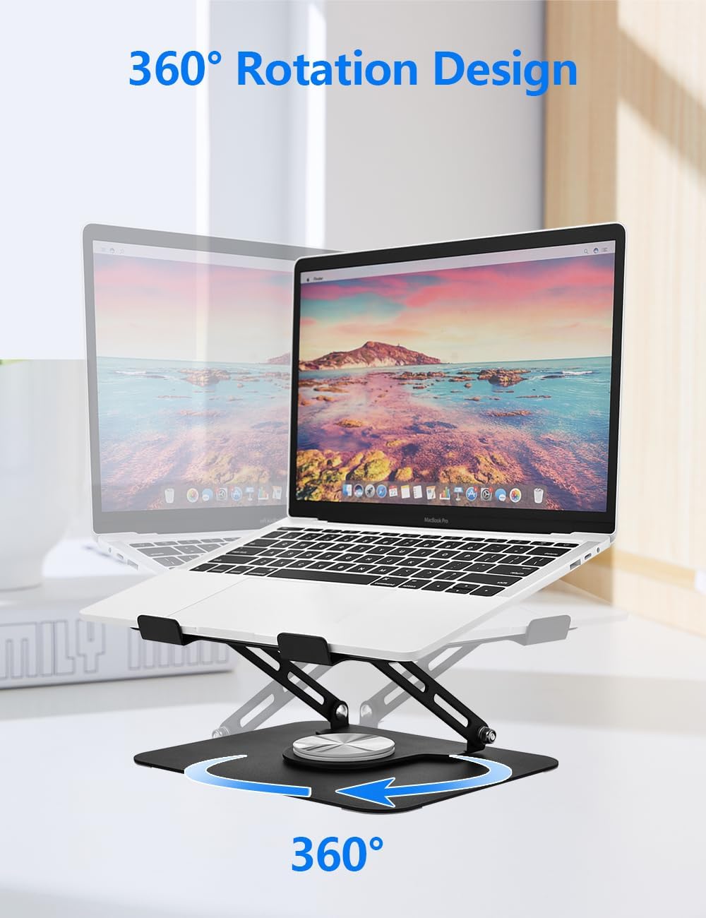 Laptop Stand for Desk with 360 Rotating Base
