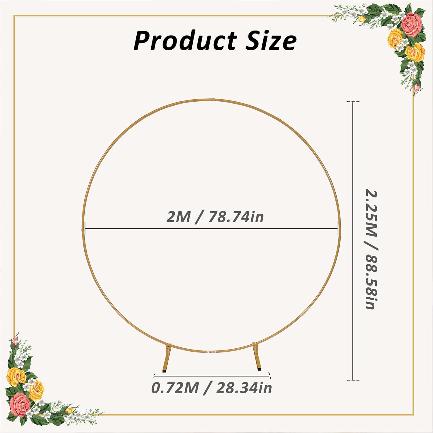 66 Ft Round Balloon Arch Stand Kit for Weddings and Parties
