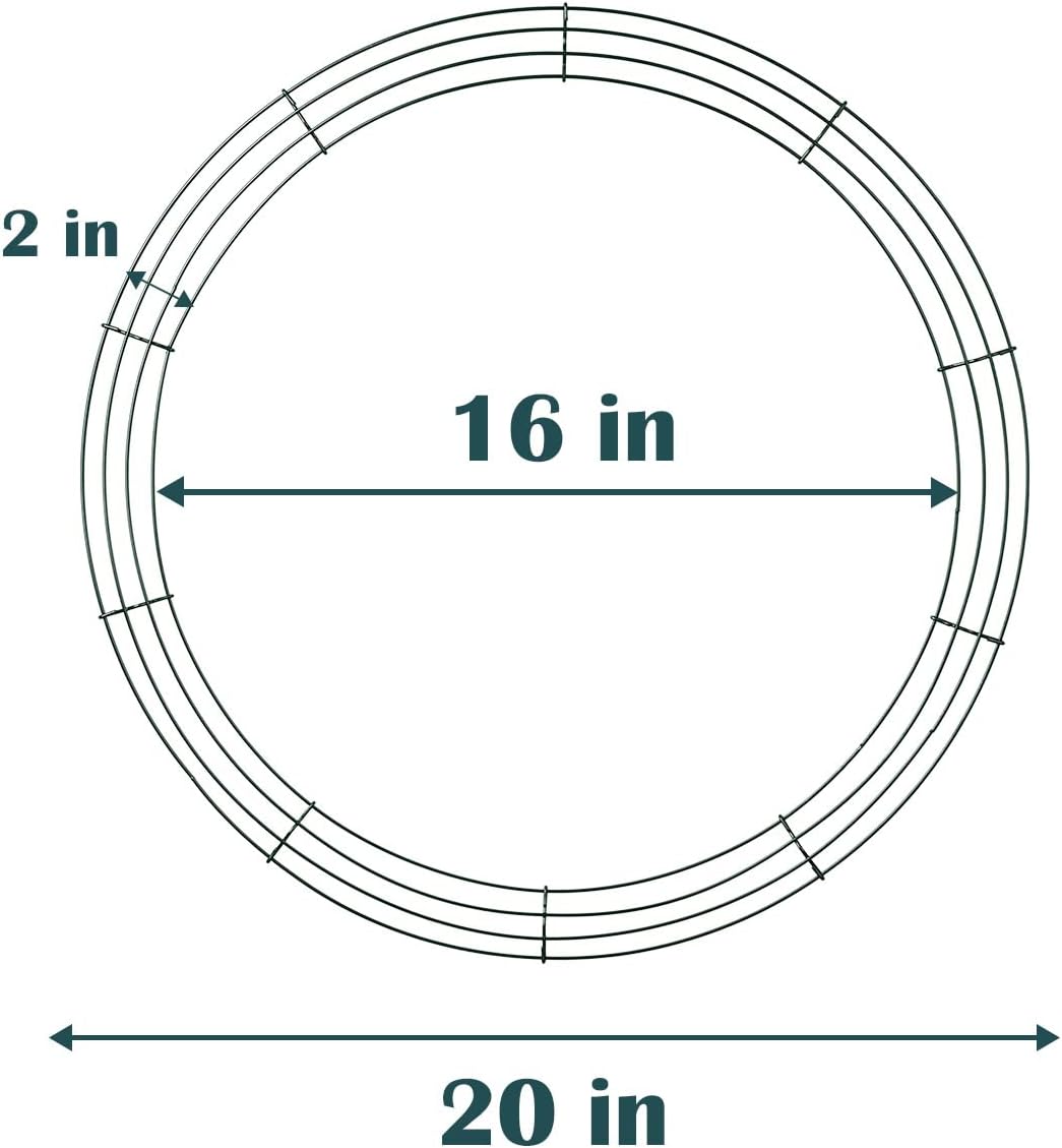 6 Pack Metal Wreath Frame with Hooks and Wire