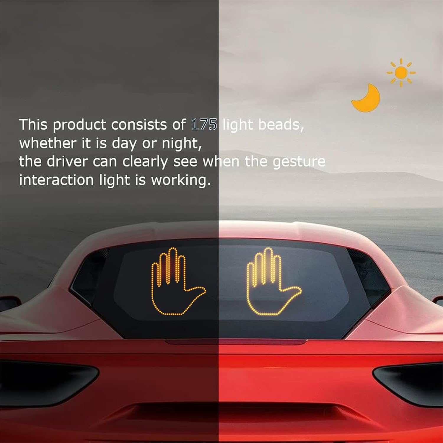 Finger Gesture Light - Remote Controlled LED Hand Sign for Car Truck