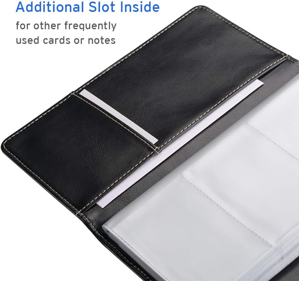 Sooez Leather Business Card Book Holder Organizer 240 Capacity Black