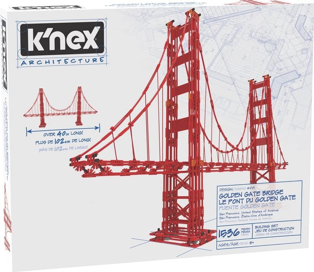 KNEX Golden Gate Bridge Architecture Building Set - 1536 Pieces