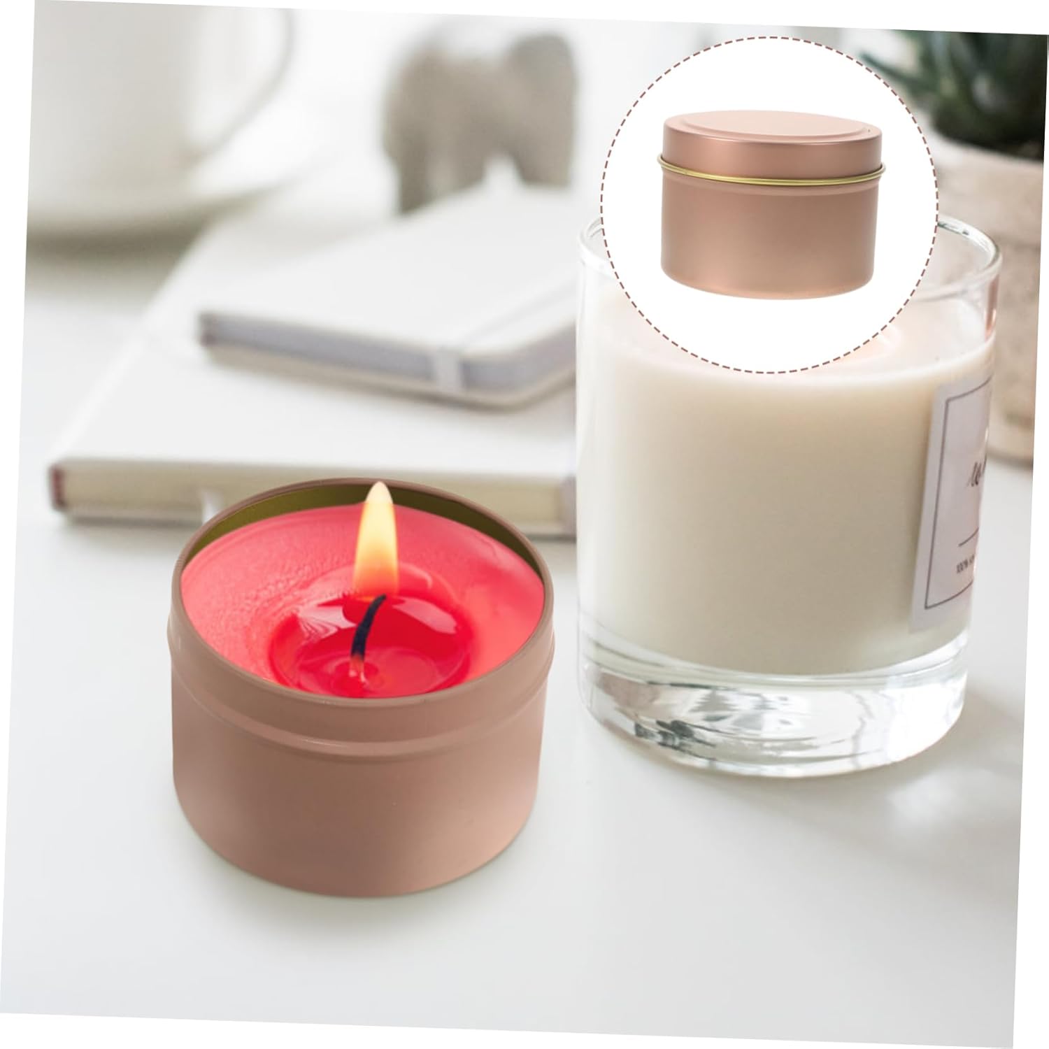 PRETYZOOM 12Pcs Metal Candle Tins with Lids for DIY Aromatherapy