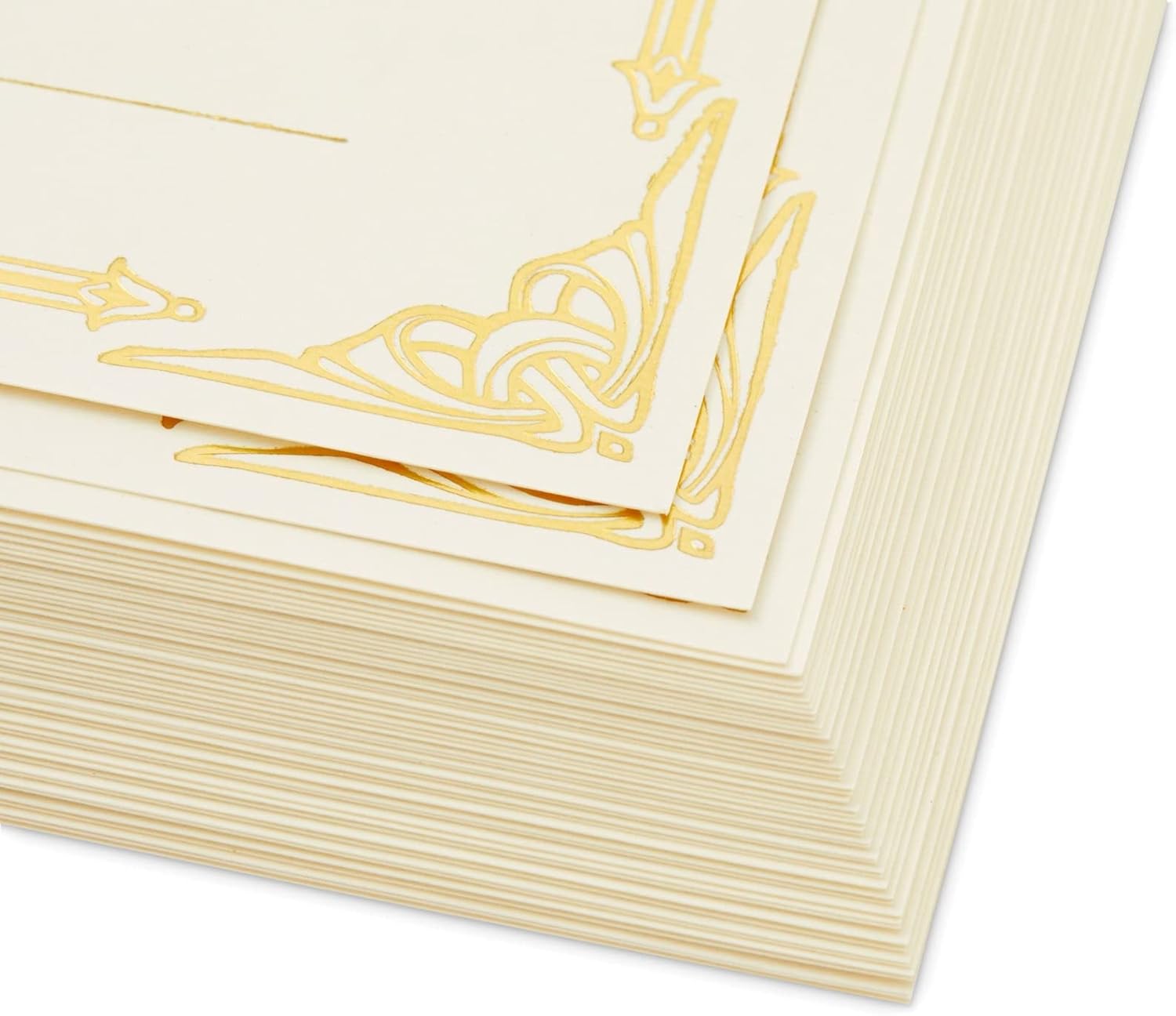 48 Pack Wedding Certificates with Gold Foil Edges