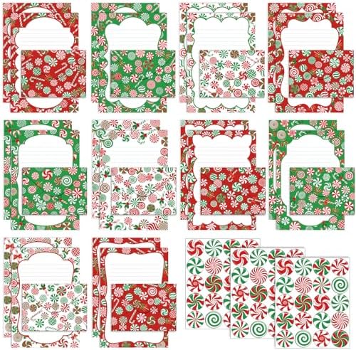 TaoBary 160 Pack Stationery Set with 10 Christmas Candy Designs