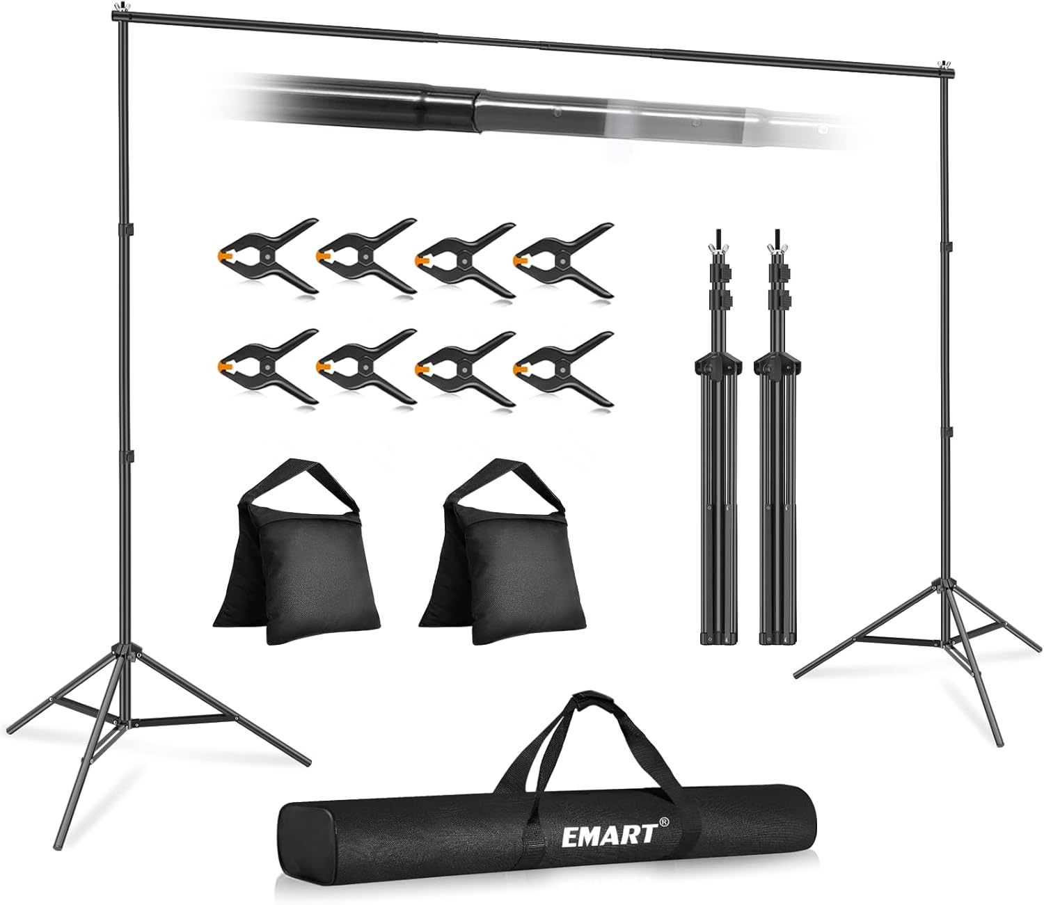 EMART 10x7ft Adjustable Photo Studio Backdrop Stand Kit