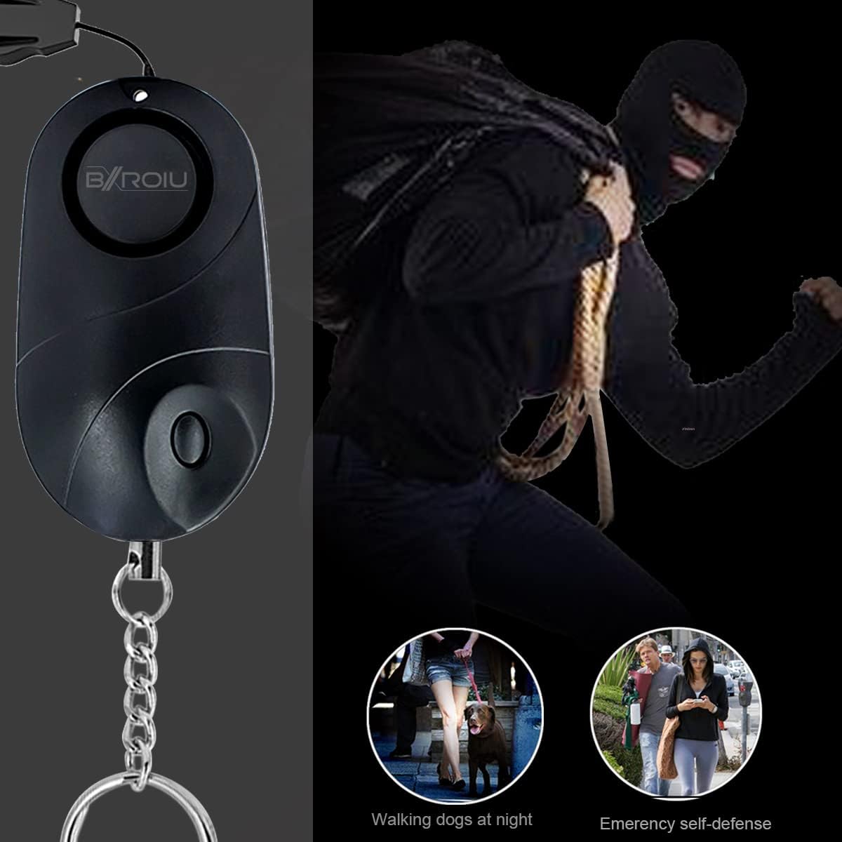 Personal Alarm Siren with LED Lights for Safety