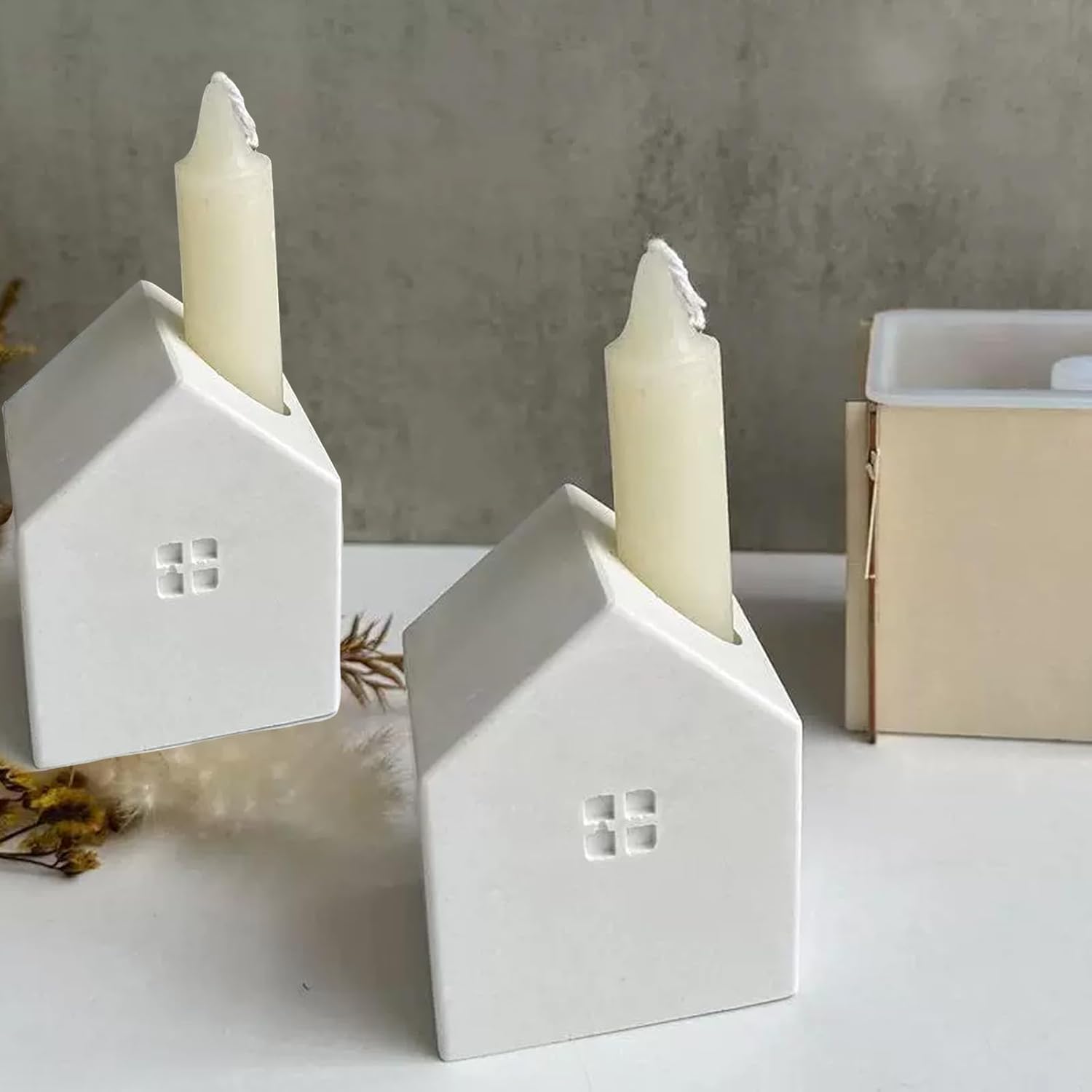 House Shape Candle Holder Silicone Mold for Resin Art